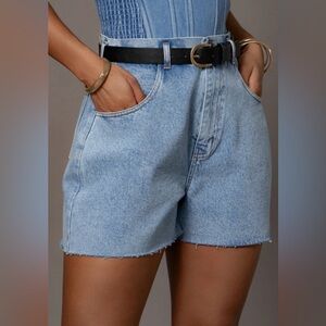 JLUXLABEL denim high waist cotton Jean Shorts shorts Size 29 NWT